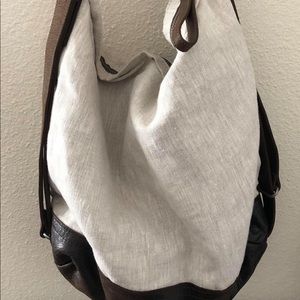 Rough & Tumble summer linen leather bag